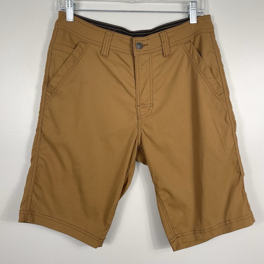 prAna Zion Chino Shorts Men's 30x11 Inseam Dark Ginger Hiking Outdoor Stretch